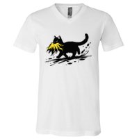 Cat Ladies For Kamala Harris Sarcastic Donald Trump 2024 V-Neck T-Shirt