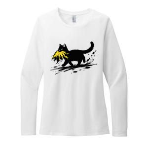 Cat Ladies For Kamala Harris Sarcastic Donald Trump 2024 Womens CVC Long Sleeve Shirt