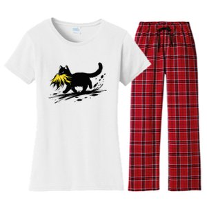 Cat Ladies For Kamala Harris Sarcastic Donald Trump 2024 Women's Flannel Pajama Set