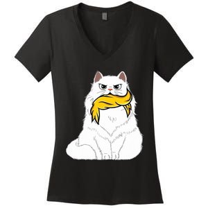 Cat Ladies For Kamala Harris Donald Trump 2024 Sarcastic Women's V-Neck T-Shirt