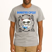 Cat Lover Funny Diabetes Cycle Awareness Tall T-Shirt
