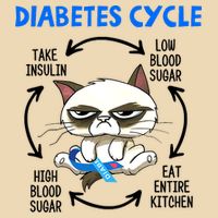 Cat Lover Funny Diabetes Cycle Awareness Zip Tote Bag