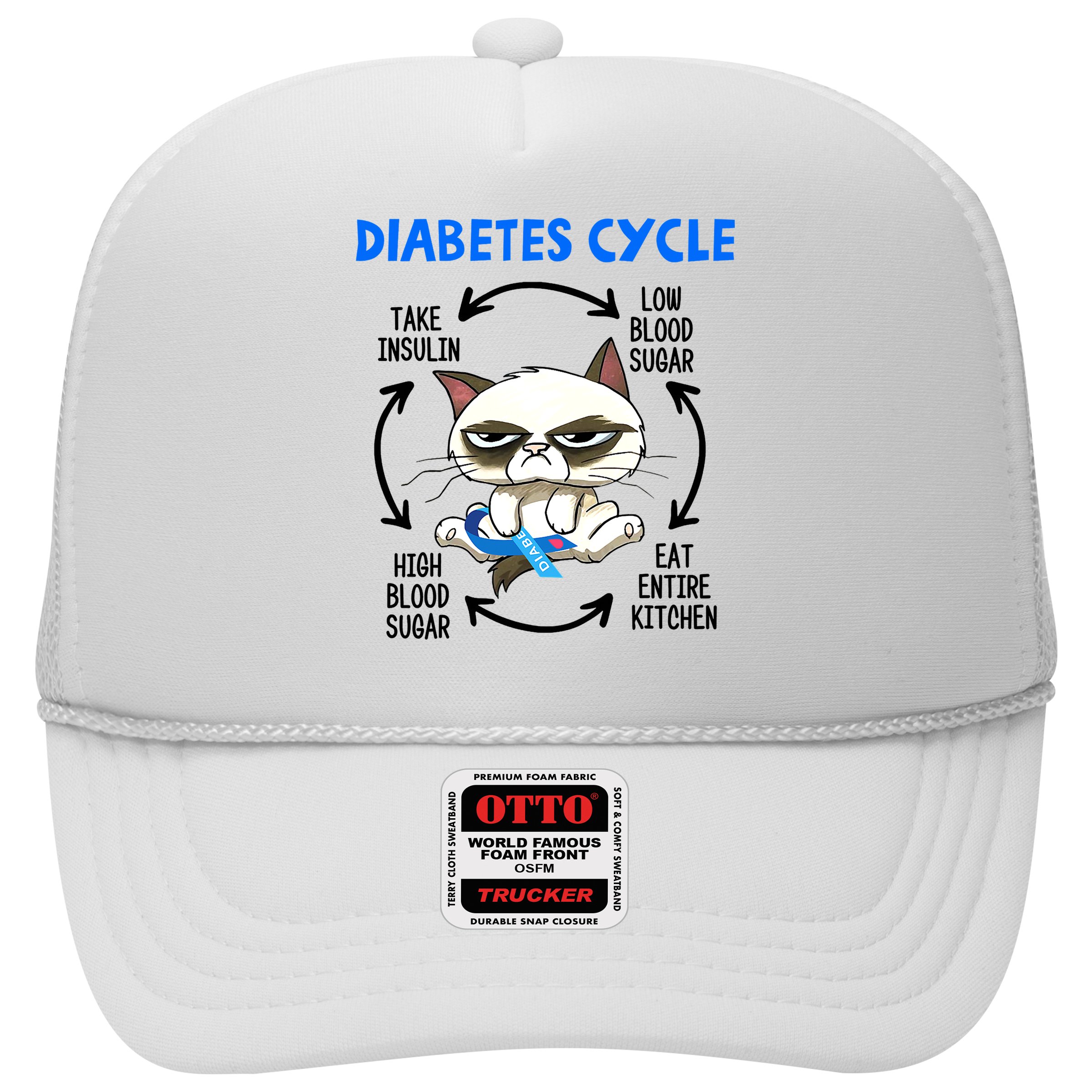 Cat Lover Funny Diabetes Cycle Awareness Hat