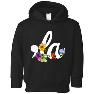 Comma La Floral Kamala Harris President 2024 Coma La Flowers Toddler Hoodie