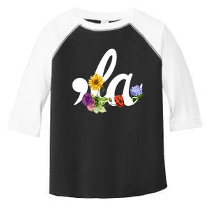 Comma La Floral Kamala Harris President 2024 Coma La Flowers Toddler Fine Jersey T-Shirt