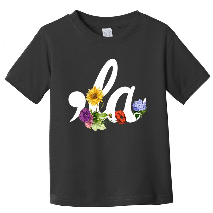 Comma La Floral Kamala Harris President 2024 Coma La Flowers Toddler T-Shirt