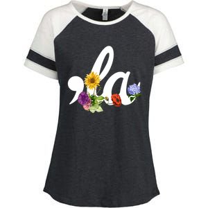 Comma La Floral Kamala Harris President 2024 Coma La Flowers Enza Ladies Jersey Colorblock Tee