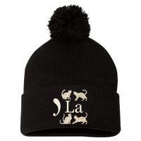 Comma La Floral Kamala Harris President 2024 Coma La Cats Pom Pom 12in Knit Beanie