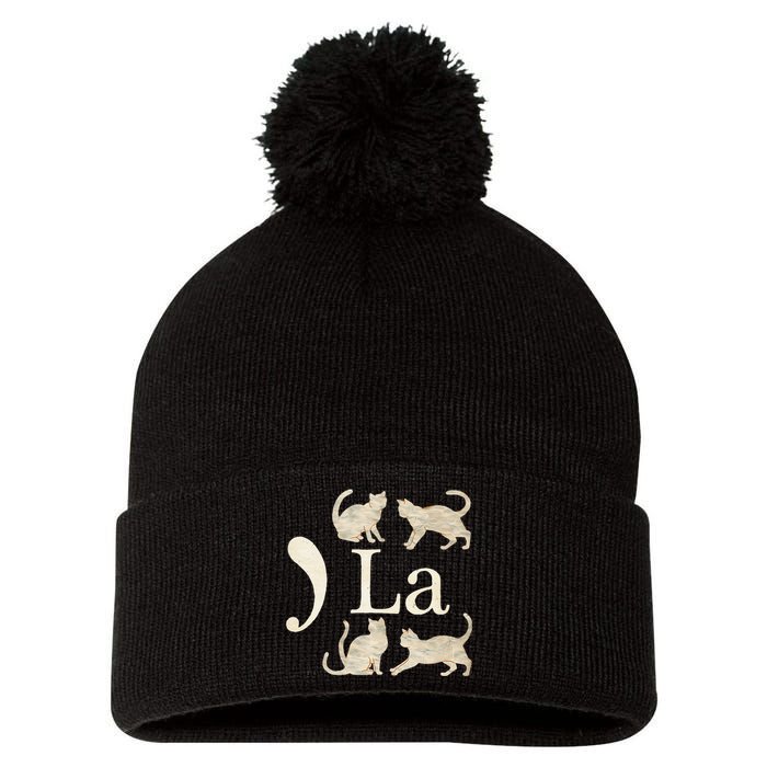 Comma La Floral Kamala Harris President 2024 Coma La Cats Pom Pom 12in Knit Beanie