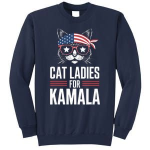 Cat Ladies For Kamala Funny Cat 2024 President Kamalaharris Sweatshirt