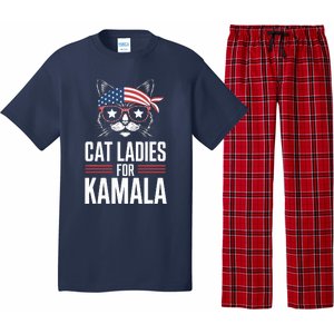 Cat Ladies For Kamala Funny Cat 2024 President Kamalaharris Pajama Set