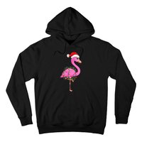 Christmas Lights Flamingo Wearing Xmas Hat Flamingo Lover Hoodie