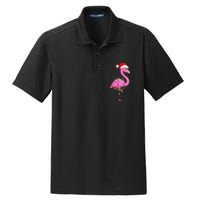 Christmas Lights Flamingo Wearing Xmas Hat Flamingo Lover Dry Zone Grid Polo