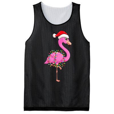 Christmas Lights Flamingo Wearing Xmas Hat Flamingo Lover Mesh Reversible Basketball Jersey Tank