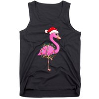 Christmas Lights Flamingo Wearing Xmas Hat Flamingo Lover Tank Top