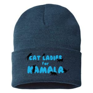 Cat Ladies For Kamala Childless Cat Ladies Sustainable Knit Beanie