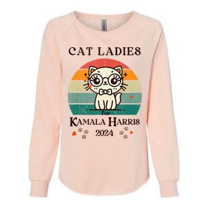 Cat Ladies For Kamala Harris Womens California Wash Sweatshirt