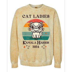 Cat Ladies For Kamala Harris Colorblast Crewneck Sweatshirt