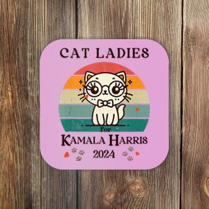 Cat Ladies For Kamala Harris Coaster