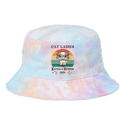 Cat Ladies For Kamala Harris Tie Dye Newport Bucket Hat