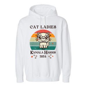 Cat Ladies For Kamala Harris Garment-Dyed Fleece Hoodie