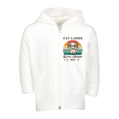 Cat Ladies For Kamala Harris Toddler Zip Fleece Hoodie