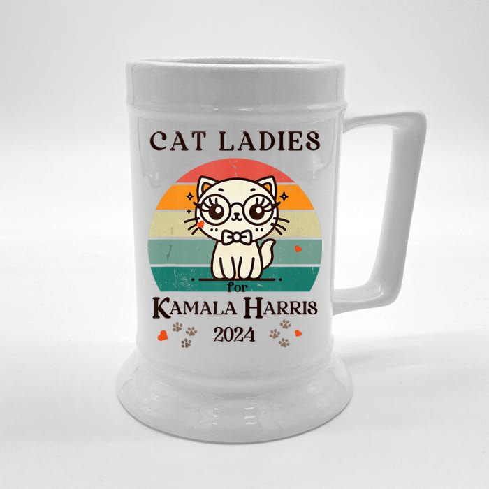 Cat Ladies For Kamala Harris Beer Stein