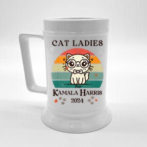 Cat Ladies For Kamala Harris Beer Stein