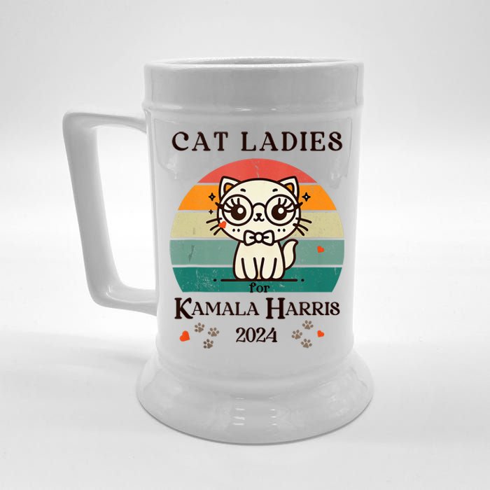 Cat Ladies For Kamala Harris Beer Stein