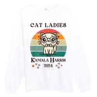 Cat Ladies For Kamala Harris Premium Crewneck Sweatshirt