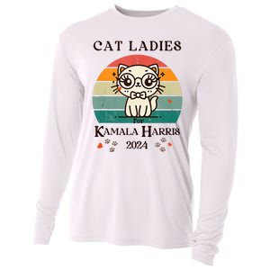 Cat Ladies For Kamala Harris Cooling Performance Long Sleeve Crew