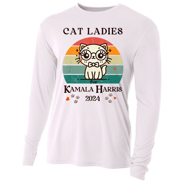 Cat Ladies For Kamala Harris Cooling Performance Long Sleeve Crew