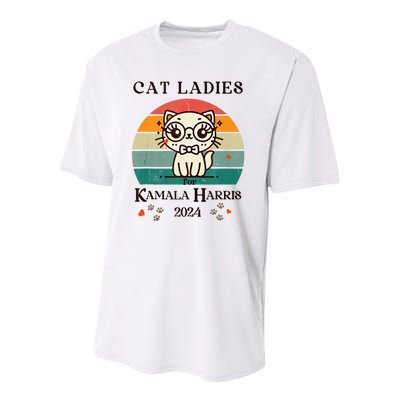 Cat Ladies For Kamala Harris Youth Performance Sprint T-Shirt