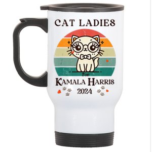 Cat Ladies For Kamala Harris Stainless Steel Travel Mug