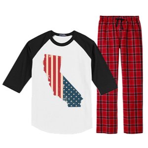 Cali Love Flag California American Flag T Raglan Sleeve Pajama Set