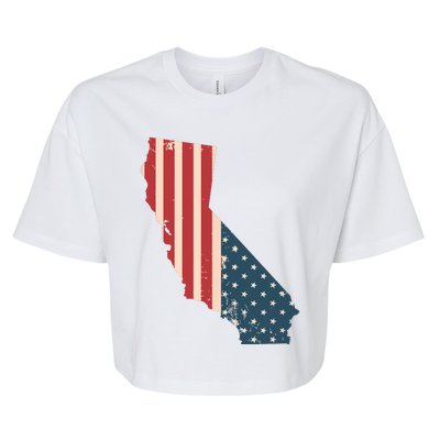 Cali Love Flag California American Flag T Bella+Canvas Jersey Crop Tee