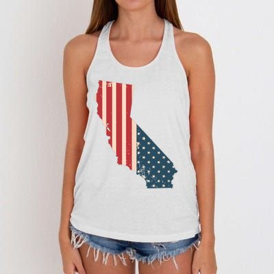 Cali Love Flag California American Flag T Women's Knotted Racerback Tank