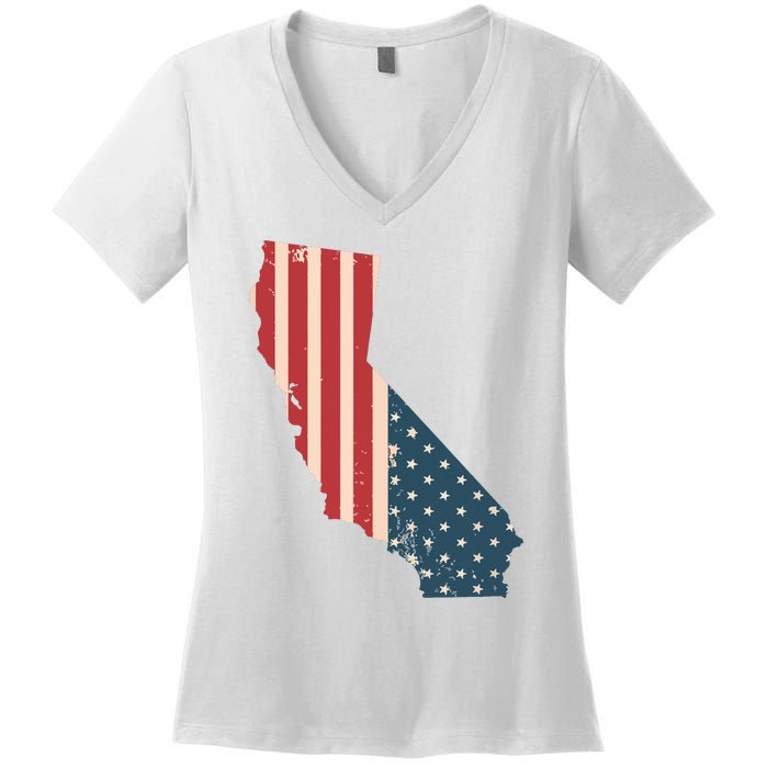 Cali Love Flag California American Flag T Women's V-Neck T-Shirt