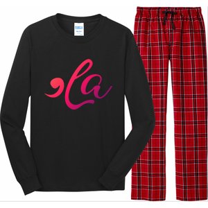 Comma La Funny Kamala Harris For President 2024 Gift Long Sleeve Pajama Set