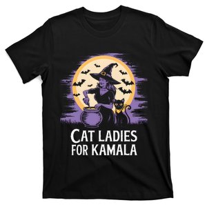 Cat Ladies For Kamala Harris 2024 Witches Harris Halloween T-Shirt