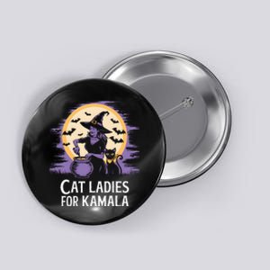 Cat Ladies For Kamala Harris 2024 Witches Harris Halloween Button