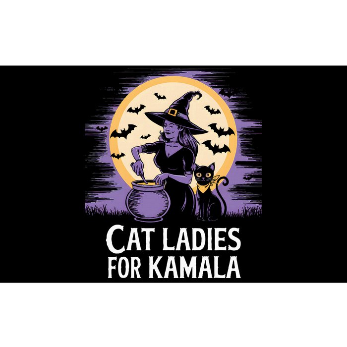 Cat Ladies For Kamala Harris 2024 Witches Harris Halloween Bumper Sticker