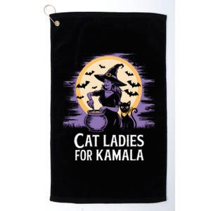 Cat Ladies For Kamala Harris 2024 Witches Harris Halloween Platinum Collection Golf Towel