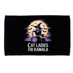 Cat Ladies For Kamala Harris 2024 Witches Harris Halloween Microfiber Hand Towel