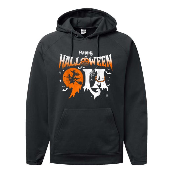 Comma La Funny Kamala Harris Halloween Pumpkin Performance Fleece Hoodie