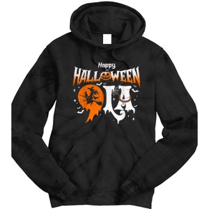 Comma La Funny Kamala Harris Halloween Pumpkin Tie Dye Hoodie