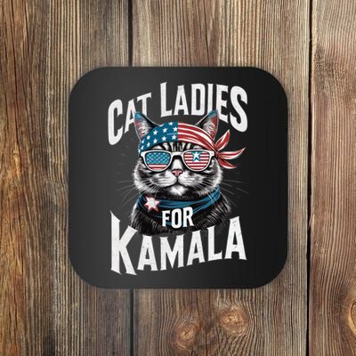 Cat Ladies For Kamala 2024 President Kamala Harris Coaster