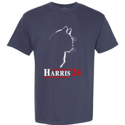 Cat Ladies For Kamala Funny Cat 2024 President Kamalaharris Garment-Dyed Heavyweight T-Shirt