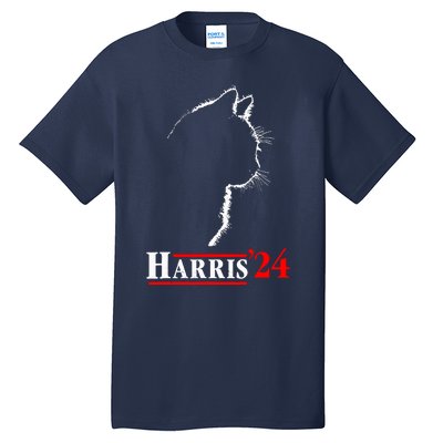 Cat Ladies For Kamala Funny Cat 2024 President Kamalaharris Tall T-Shirt