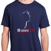 Cat Ladies For Kamala Funny Cat 2024 President Kamalaharris Adult ChromaSoft Performance T-Shirt